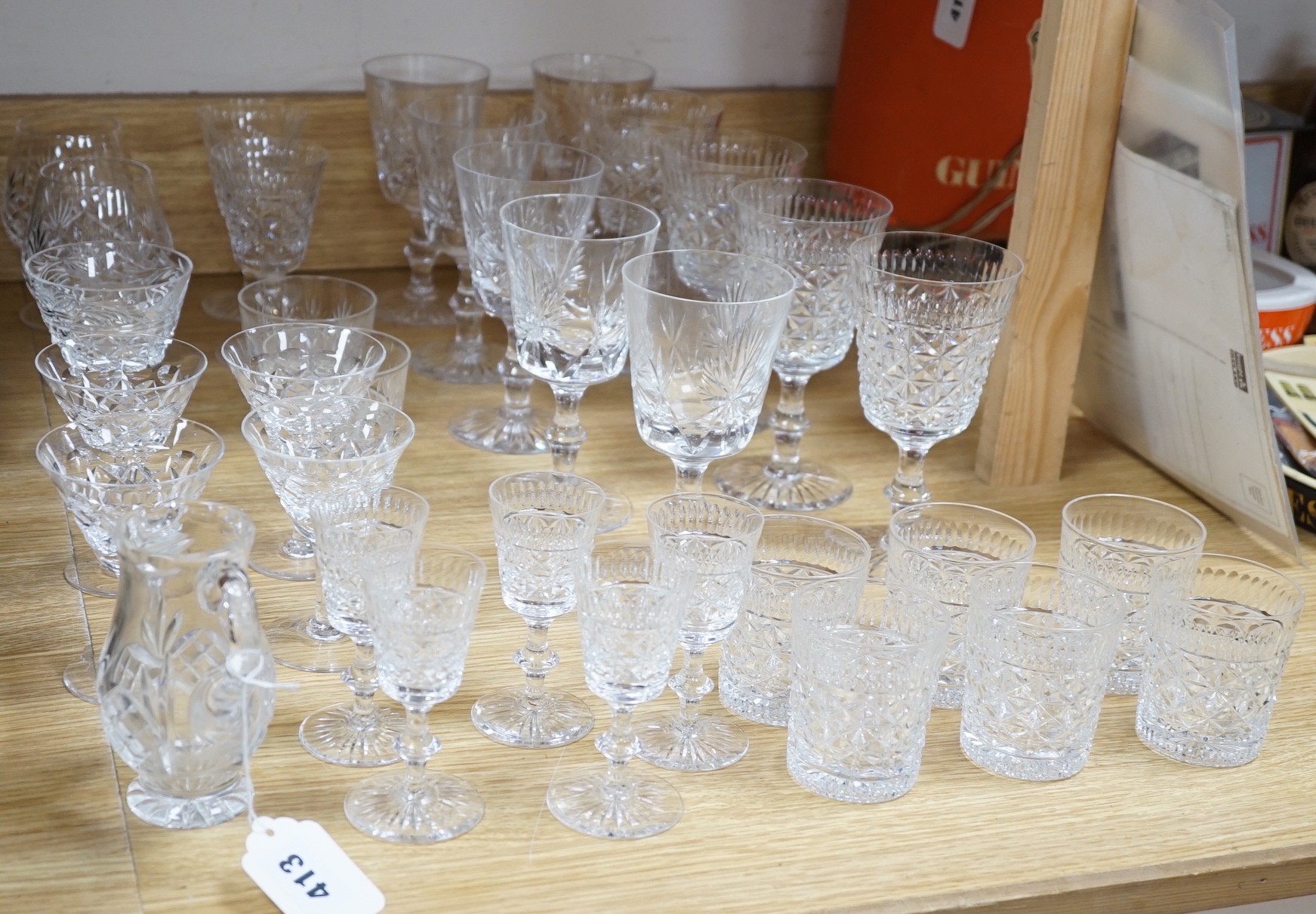 A set of six Edinburgh wine glasses, together with other mixed part-sets of glasses